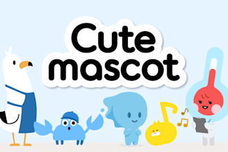 design a cute and kawaii flat vector mascot character