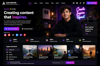 create a premium creator and influencer personal website