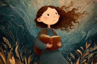design children book cover, kdp cover art kids illustrations
