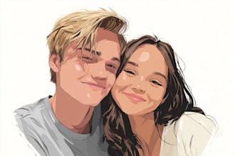 create a disney couple illustration