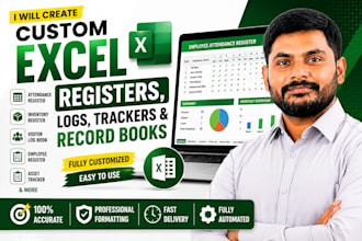 custom excel registers, logs, trackers and record books
