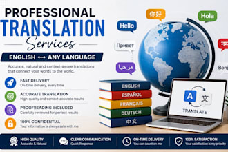 translate english to any language or any language to english