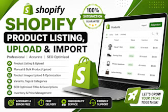 do shopify product listing, upload and import