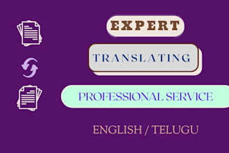 manually translate english to telugu professionally