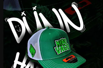 design custom cap and hat logo design for embroidery and print ready apparel