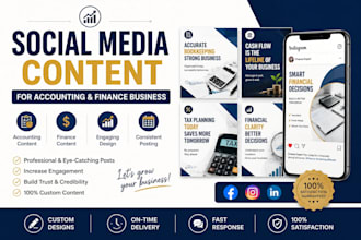create social media content and manage pages for accounting and finance business
