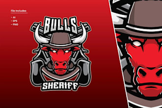 design a premium bull logo for fitness, gym, and sports