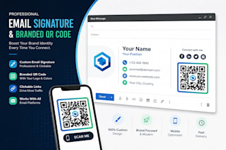 create branded email signature, qr code with brand logo