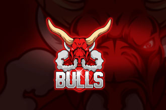 design a fierce bull logo for esports, gaming teams