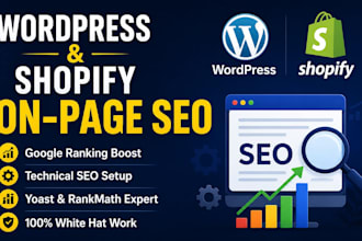 do complete wordpress and shopify on page SEO to rank higher