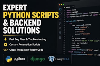 develop python scripts, django apis, and backend solutions