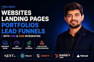 create websites landing pages portfolios lead funnels with cms CRM integration