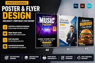 do high quality large format print ready poster design for marketing and events