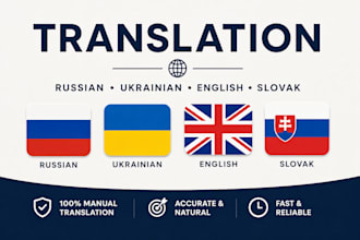 translate russian, ukrainian to english or slovak manually