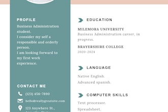 design an ats friendly professional resume and CV in canva