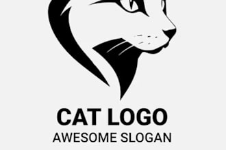 design cute logo for paw pet dog cat animal