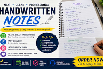 create neat handwritten notes for students