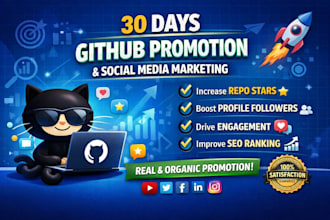 do 30days github promotion, social media marketing