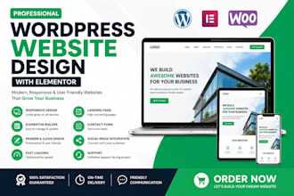 create a professional wordpress website with elementor