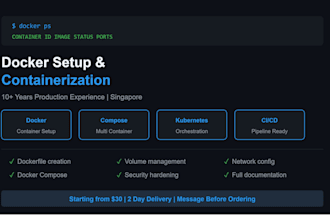 setup docker and containerize your application
