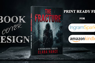 design ingramspark book cover design with print ready KDP cover layout