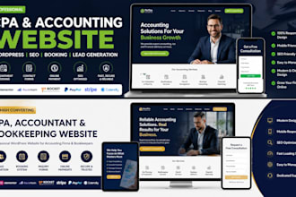 design CPA accountant bookkeeping wordpress website with SEO and booking