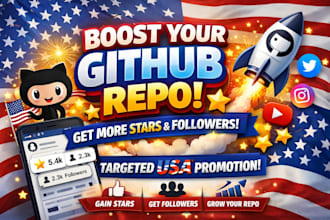 promote github repository increase followers star repo in usa with social media