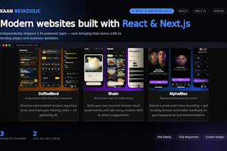 build a modern landing page or portfolio website with react nextjs