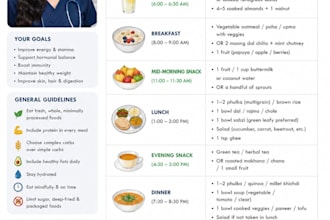 make a personalized diet chart for sugar or bp