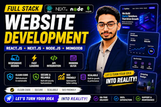 a custom react node js full stack web app or website