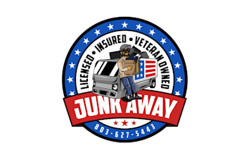 make cartoon junk removal logo with american patriotic theme