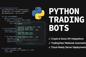 develop custom python trading bots and exchange API integrations