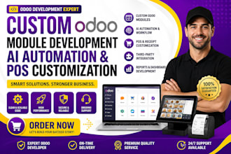 develop odoo erp, customize odoo pos, build custom modules and integrate apis