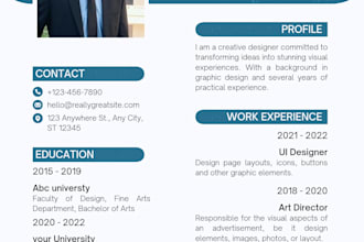 design a modern ats friendly CV and professional resume