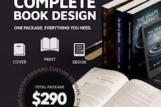 design your complete book cover, print formatting, and ebook