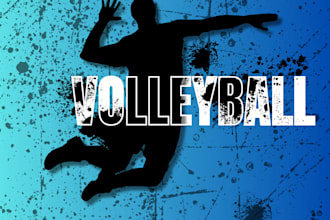 design modern a volleyball silhouette poster