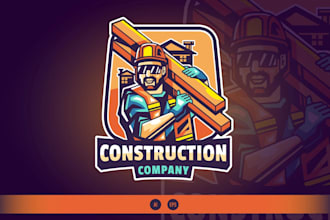 create a professional contractor and construction logo