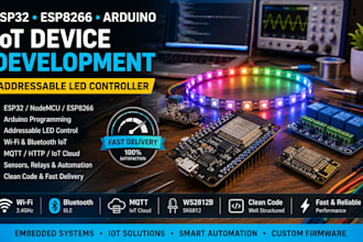 develop esp32 nodemcu iot device and addressable led controller arduino esp8266