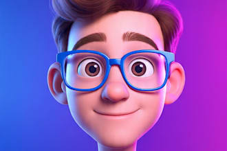 create a stunning 3d cartoon character