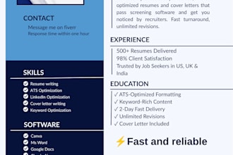 write an ats optimized resume and cover letter