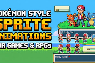 make pokémon style sprite animations for games and rpgs