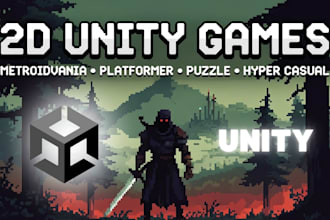 develop 2d platformers , hyper casual games with unity