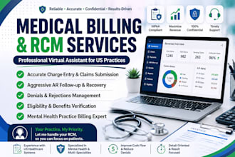 do US medical billing, vob, charge entry, denial management