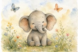 create whimsical watercolor illustration for childrens books
