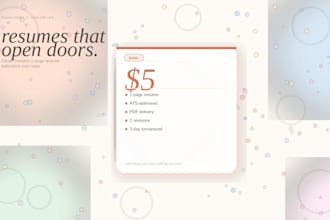 design a modern, professional ats friendly resume or CV