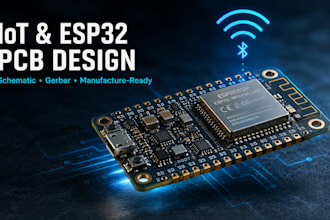 design custom iot pcb and esp32 pcb with schematic and gerber file