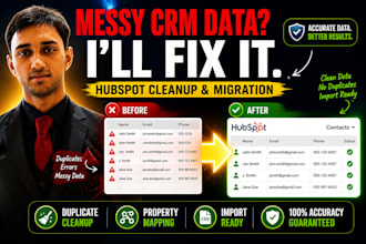 clean and migrate data into hubspot CRM