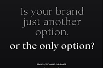 write a brand positioning one pager for your d2c brand