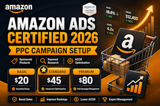 set up and manage amazon sponsored ads PPC campaigns