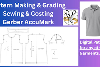 provide polo shirt sewing patterns making design and grading